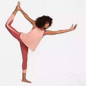 Nike Colorblock High Rise 7/8 Pink Running Activewear Yoga Leggings sz  1X